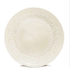 Corona Prato Sobremesa Relieve Branco 20cm