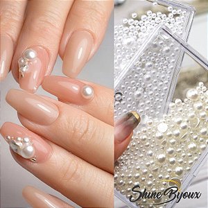 Meia Pérola ABS 3mm micro para unhas e artesanatos pct 500grs