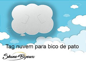 Tag nuvem papelão para bico de pato e laços 09x6,5cm