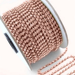 Strass em metro SS08 (PP 17-18 2,3mm) Cor cobre rose pedra cristal