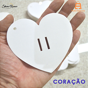 Tag papeleta coração  para bico de pato hair clips 10,5x11,5