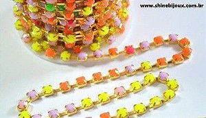 Strass em metro Fluorescente SS28 (6,5mm)  Rolo 10 metros