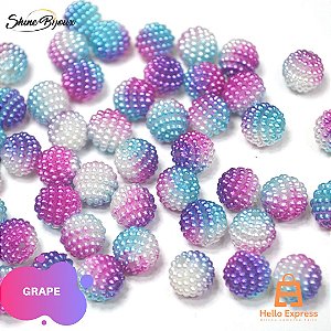 Pérola craquelada tie dye 10mm  Abs redonda furo passante