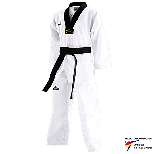 Dobok Kimono Taekwondo Daedo Elite Gola Preta Homologado WT