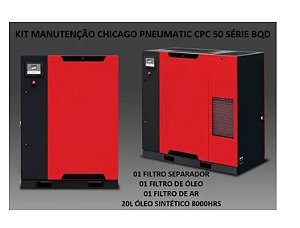 Kit De Filtros E 20l De Ã“leo Chicago Pneumatic Cpc-50 Bqd Similar