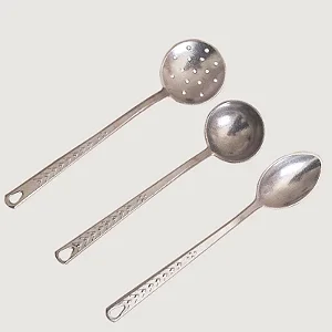 Kit Concha Escumadeira Colher de Arroz em Alumínio Fundido