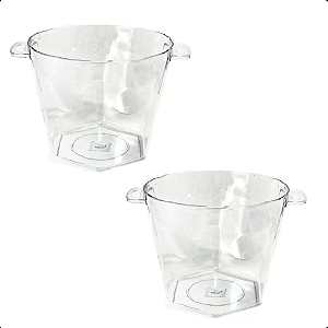 Kit 2 Balde de Gelo em 4,25L Champanheira Acrílico com Alça
