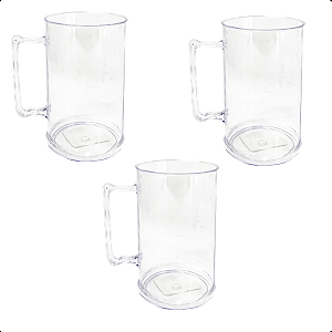 Kit 6 Caneca Acrílica 350ml c/ Alça para Chopp Lembrancinha