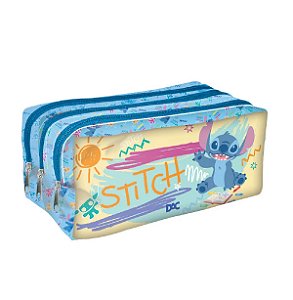 Estojo Duplo Escolar em Tecido Stitch