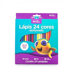 Lápis de Cor Sextavado 24 Cores - Onda