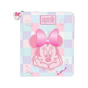 Fichário Universitário Com Zíper - Minnie Mouse Rosa