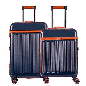 Kit 2 Malas de Viagem Sestini Média e Bordo Evidence- Azul