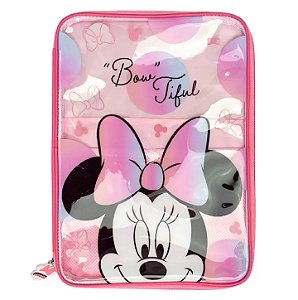 Pasta Universitária Com Zíper Disney Minnie Cor Rosa