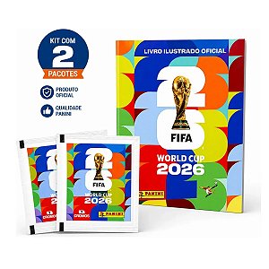 Álbum Copa Do Mundo Fifa 2026 + 2 Pacotes 14 Figurinhas