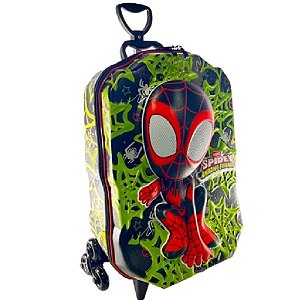 Mochila Escolar de Rodinhas Homem-Aranha Spidey Miles 3D Maxtoy