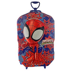 Mochila Escolar de Rodinhas Homem-Aranha Spidey - Vermelho