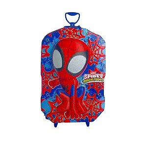 Mochila Escolar de Rodinhas Homem-Aranha Spidey - Vermelho