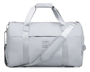 Bolsa de Viagem Bagaggio Cinza Poliéster 36.7L Alças Ajustáveis