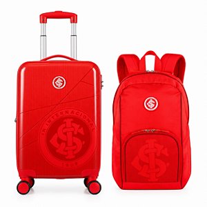 Kit Mala De Viagem Bordo Com Rodas 360 Pc Internacional + Mochila Colorado