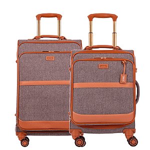 Kit 2 Malas de Viagem Sestini Bordo e Média Royale - Cinza