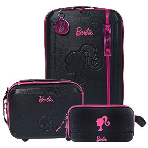 Kit Mala Escolar 03 Rodinhas Barbie Pink Style Black