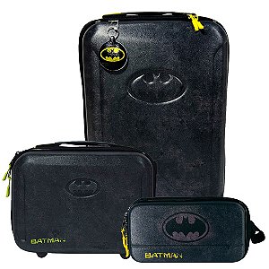 Kit Mala Escolar 03 Rodinhas Batman