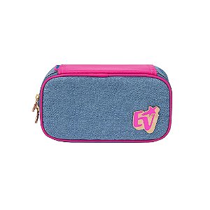 Estojo Box Simples Escolar Juvenil Jeans Emilly Vick