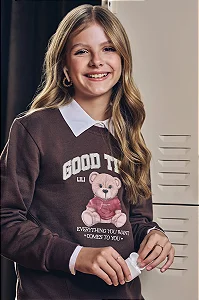 BLUSAO OVER EM MOLETOM COM PELUCIA MARROM