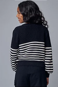 BLUSAO BOXY EM TRICO 100% ALGODAO PRETO