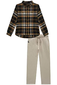 CAMISA ML E CALCA CAQUI CLARO