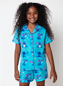 SHORT DOLL TEEN VISCOSE STITCH AZUL 8 7909692244644