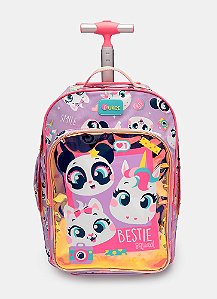 MOCHILA COM RODINHA MULTIBICHOS BFF LAVANDA UN 7909692269814