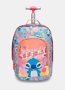 MOCHILA COM RODINHA LILO E STITCH AZUL CEU UN 7909692289577