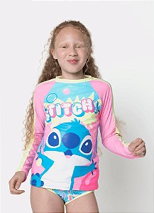CONJUNTO CAMISETA KIDS STITCH AZUL 2 7909692281779