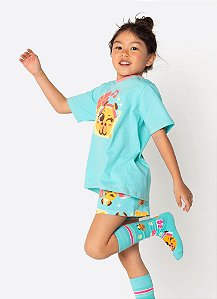 SHORT DOLL KIDS ECO CAPIVARA MNA VERDE AGUA 4 7909692288266