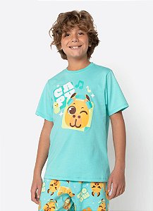 SHORT DOLL ADULTO ECO CAPIVARA MNO VERDE AGUA PP 7909692287733