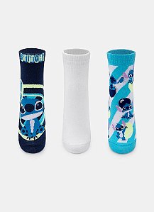 8263 MEIA TRIPACK MICRO KIDS STITCH EF VARIANTE 1 23 A 27 7909692285654