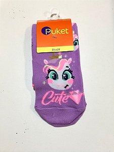 8240 MEIA 3/4 DESENHADA KIDS UNI EF LILAS LAVANDA 23 A 27 7909692300043