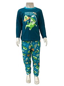 PIJAMA ML TEEN ECO DINO SPACE VERDE 8 7909692309039