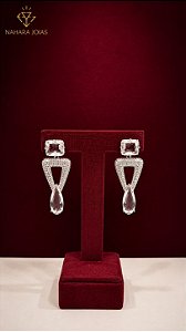 Brinco Grande Luxo Cristal