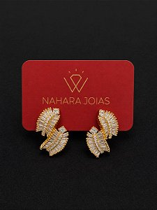 Brinco Glamour Luxo Banhado a Ouro 18k