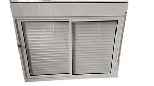 Janela 2 folhas c/Persiana Integrada Manual L-Suprema Branco Vidro 3mm
