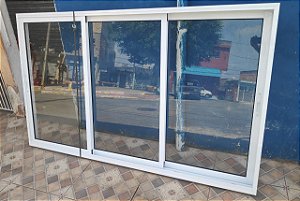 Vitro 3 Folhas Móvel L-Suprema Branco Vidro 3mm