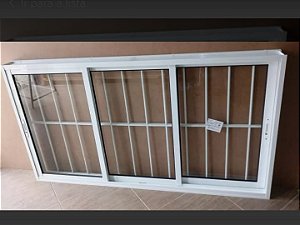 Vitro 3 Folhas Móvel L-Suprema Vidro 3mm com grade