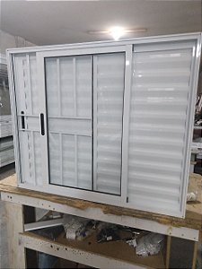 Veneziana 3F móveis Branco Linha 25 suprema com grade Vidro 3mm