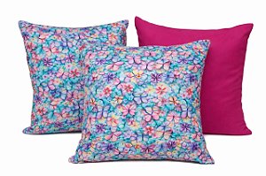 Kit 3 Capas de Almofada Jardim