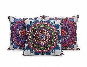 Kit 3 Capas de Almofada Mandala