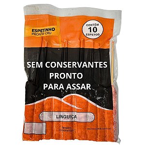 Espetinho de Linguiça 10 Unidades Sem Conservantes Pronto Assar