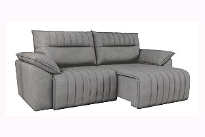 SOFA RETR SICILIA 270 VEL CINZA/CHUMBO - BEST HOUSE