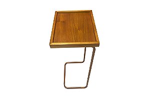 MESA APOIO LUPUS COBRE/AMADEIRADO - DELINE DECOR